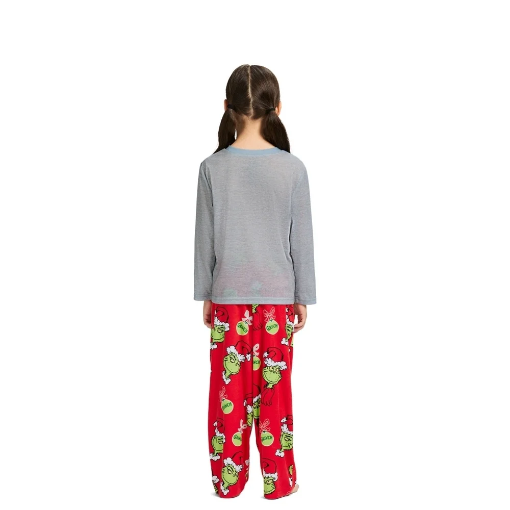 Girls Dr. Seuss Grinch Christmas Kids Pajama Set Pjs Red Green 4T NEW